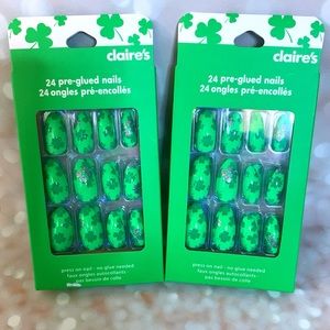 2 Sets Claires Shamrock St Patrick's Day Nails